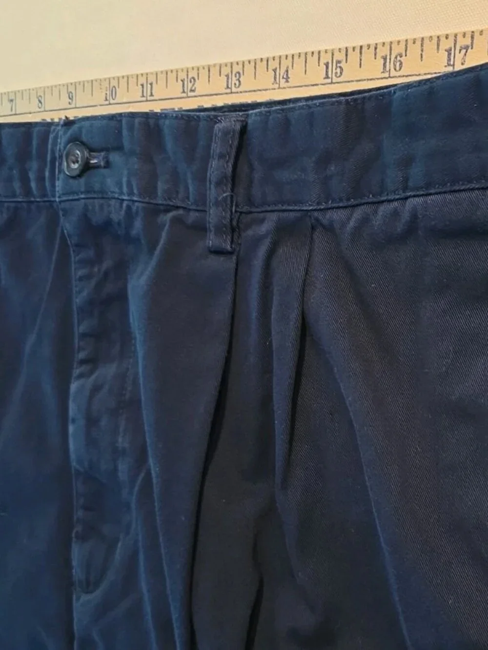 Chaps Men's Navy Double Pleated Bermuda Shorts 38